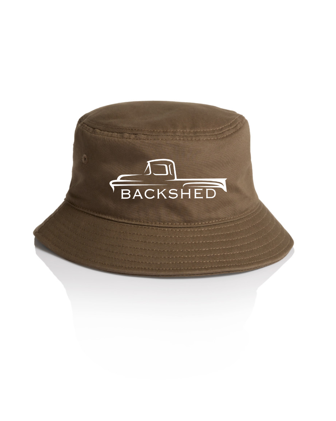 Bucket Hats- Brown - Embroidered Logo in white