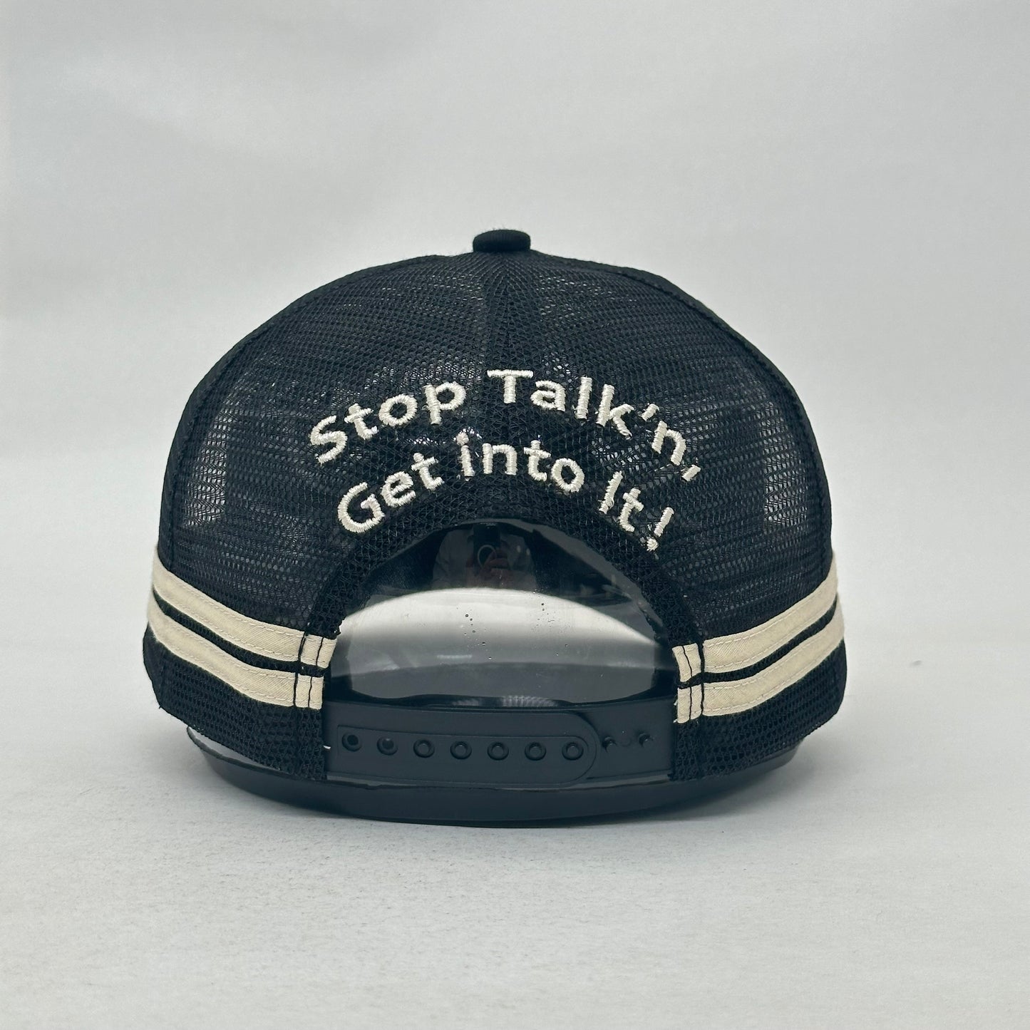 Trucker Cap- Black- Leather Patch