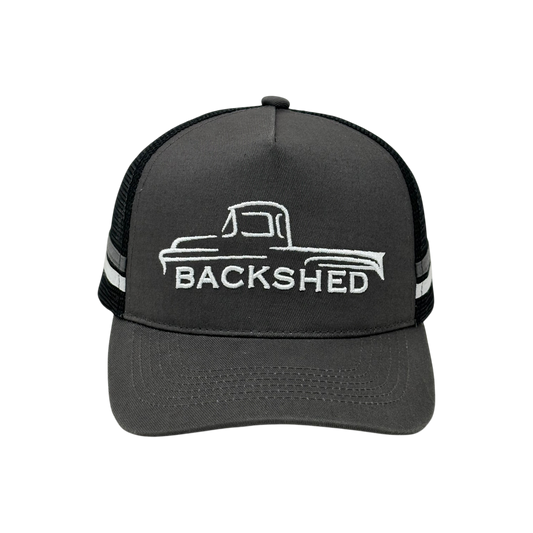 Trucker Cap - Grey & White - Embroidered