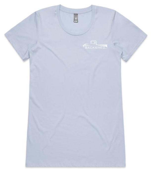 Backshed Womens Tee - Sky Blue - Slim fit